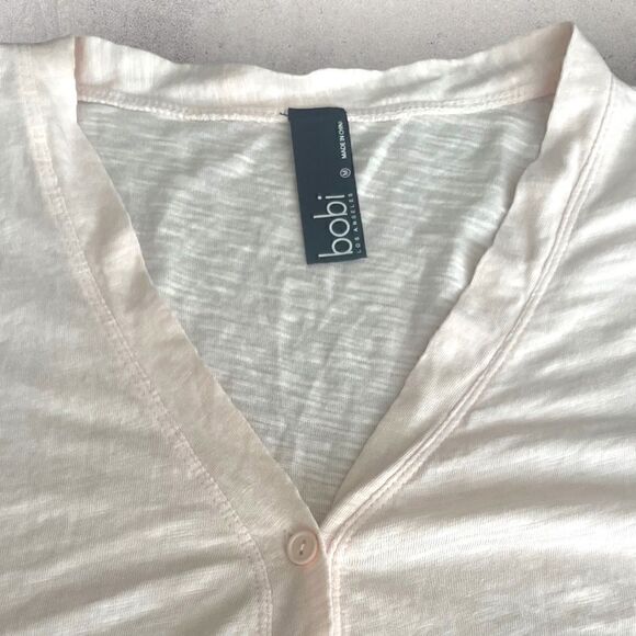 Bobi Los Angeles | Slub Top Pink Long Sleeve Button Down Size M Retail $66 - Picture 3 of 9